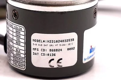 NEW DYNAPAR DANAHER CONTROLS H23102403253B ENCODER 3/8 HUB SHT SRV MT 5-26V 10'C