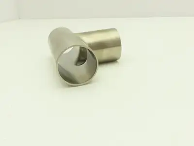 1-1/2" OD Butt Weld Vacuum Tee Stainless Steel Satin Finish A = 2.25" Lot of 6