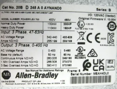 NEW Allen-Bradley 20BD248A0AYNAND0