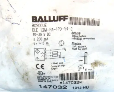 NEW BALLUFF BLE 12M-PA-1PD-S4-C PROXIMITY SENSOR BOS00UE BLE12MPA1PDS4C