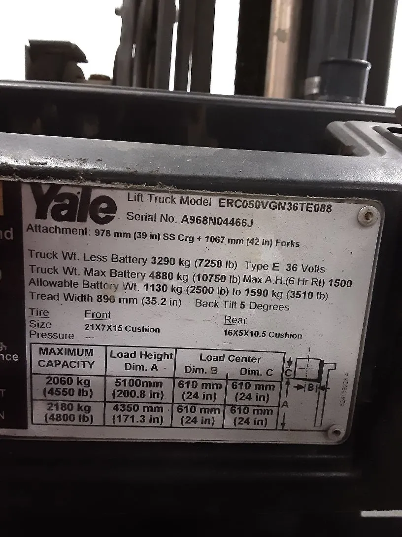 USED 2011 YALE ERC050VG