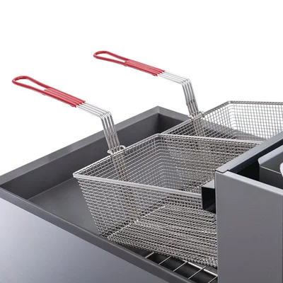 New | in-Stock Dukers New Dukers DCF4-LPG Liquid Propane Floor Gas Fryer with 4 Tube Burners 50lbs 120,000 BTU on Casters Cookers / Coolers / Fryers Illinois US | Falcon Restaurant Supply #1376317