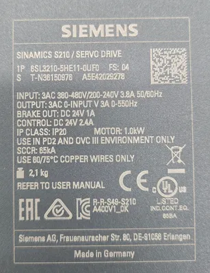 USED SIEMENS 6SL3210-5HE11-0UF0