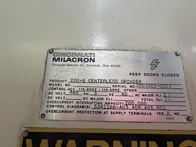 Used 1982 CINCINNATI MILACRON 220-8 Centerless Grinders Minnesota US | Source Machinery Sales #1541222
