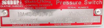 NEW SOR 1BA-KB45-S1-F1A PRESSURE SWITCH 1BAKB45S1F1A