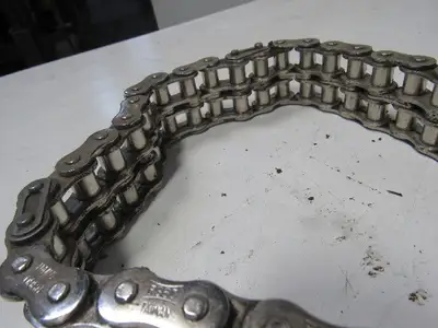 RS60 12' Double Strand Rivet Roller Chain Nickel Plate