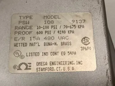 Used OMEGA PSW-108 Pressure Switches Ohio US | Surplus Asset Holdings #1249444