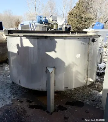 1,250 Gallon 304 Stainless Steel Agitated Mix Tank – Dual Turbine, Baffled, Vert