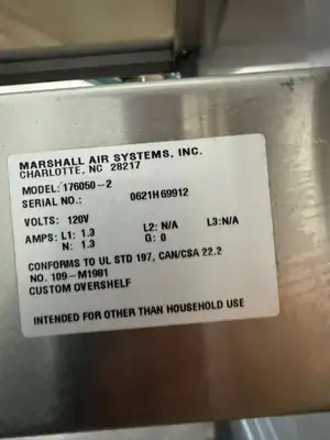 Used Marshall Used 48" Stainless Table with Marshall 176050-2 Heated Over Shelf - 120V Food Prep Tables Illinois US | Falcon Restaurant Supply #1374784