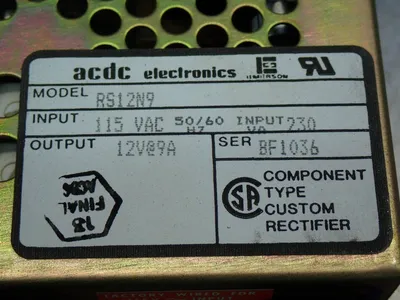 Used ACDC ELECTRONICS RS12N9 AC/DC Power Supplies Ohio US | HGR 24 #1095331