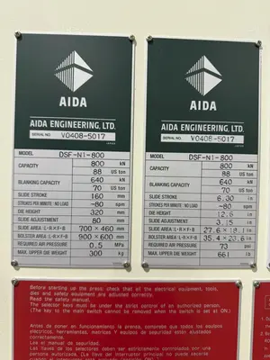 USED 2015 AIDA DSF-N1-800