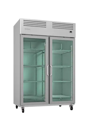Infrico IRR-AGB49CR 54 1/2" Two Section Reach In Refrigerator, (2) Left/Right Hinge Glass Doors, 115v