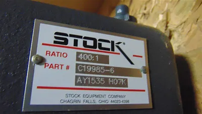 Stock Equipment Company C19985-6 Coal Feeder Gear Reducer 400:1 New