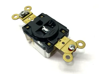 New | in-Stock Hubbell Black Straight Blade Single Receptacle 2-Pole 3-Wire 125V 20A Electrical Fittings Michigan US | Maverick Industrial Sales #1402538