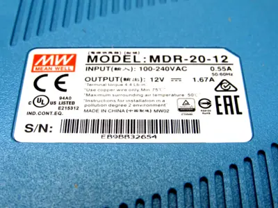 NEW MEAN WELL MDR-20-12 POWER SUPPLY MDR2012
