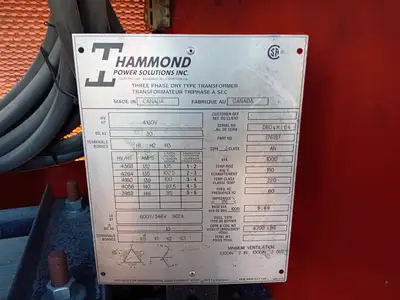 USED HAMMOND POWER SOLUTIONS INC. 176197