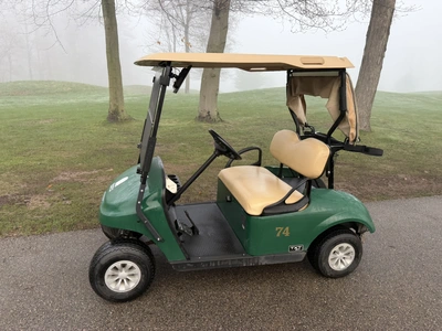 (1) 2019 E-Z-Go EFI golf cart with a Kawasaki gas engine, model 657061G01, includes canopy, fold-dow...