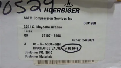 Ariel B-5580-MM Compressor Discharge Valve DIS VLV, 160CEX, PC, PRC New NIB