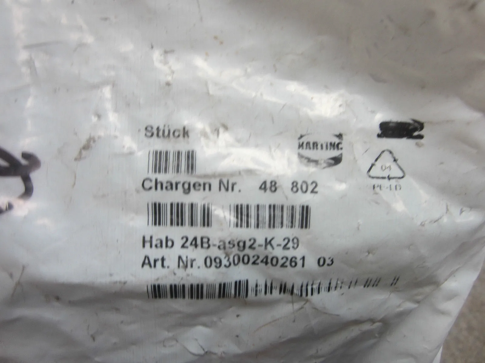 New Harting HAB 24B-ASG2K-29 Housing HAB24BASG2K29