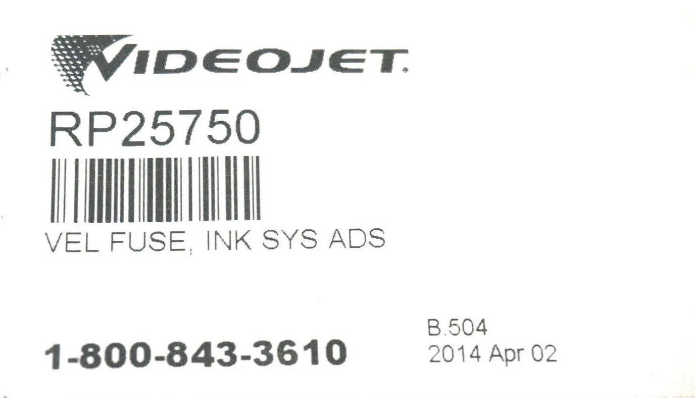 NEW VIDEO JET RP25750 VEL FUSE, INK SYS ADS