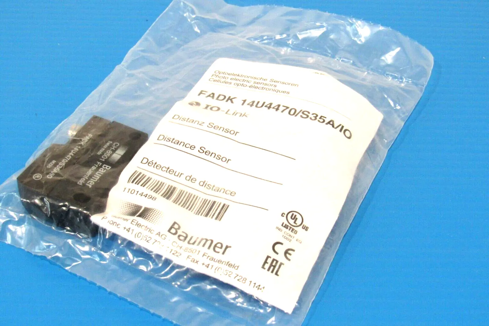 NEW BAUMER ELECTRIC FADK 14U4470/S35A/IO PHOTOELECTRIC SENSOR FADK14U4470S35AIO