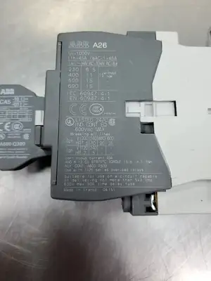 ABB A263010 AC 45A Contactor w/ABB CA510 Auxiliary Contactor. 4A43.1