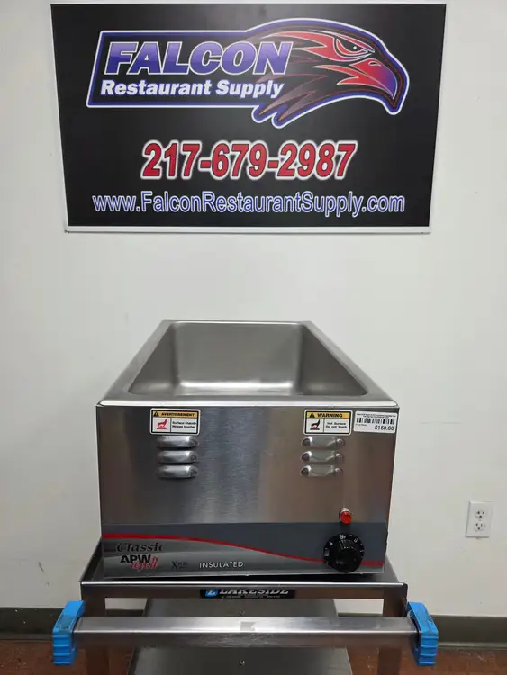 Used Nemco Used APW Wyott W-3VI Countertop Insulated Wet Full Size Pan Food Warmer 120V Steam Tables (Food) Illinois US | Falcon Restaurant Supply #1373741