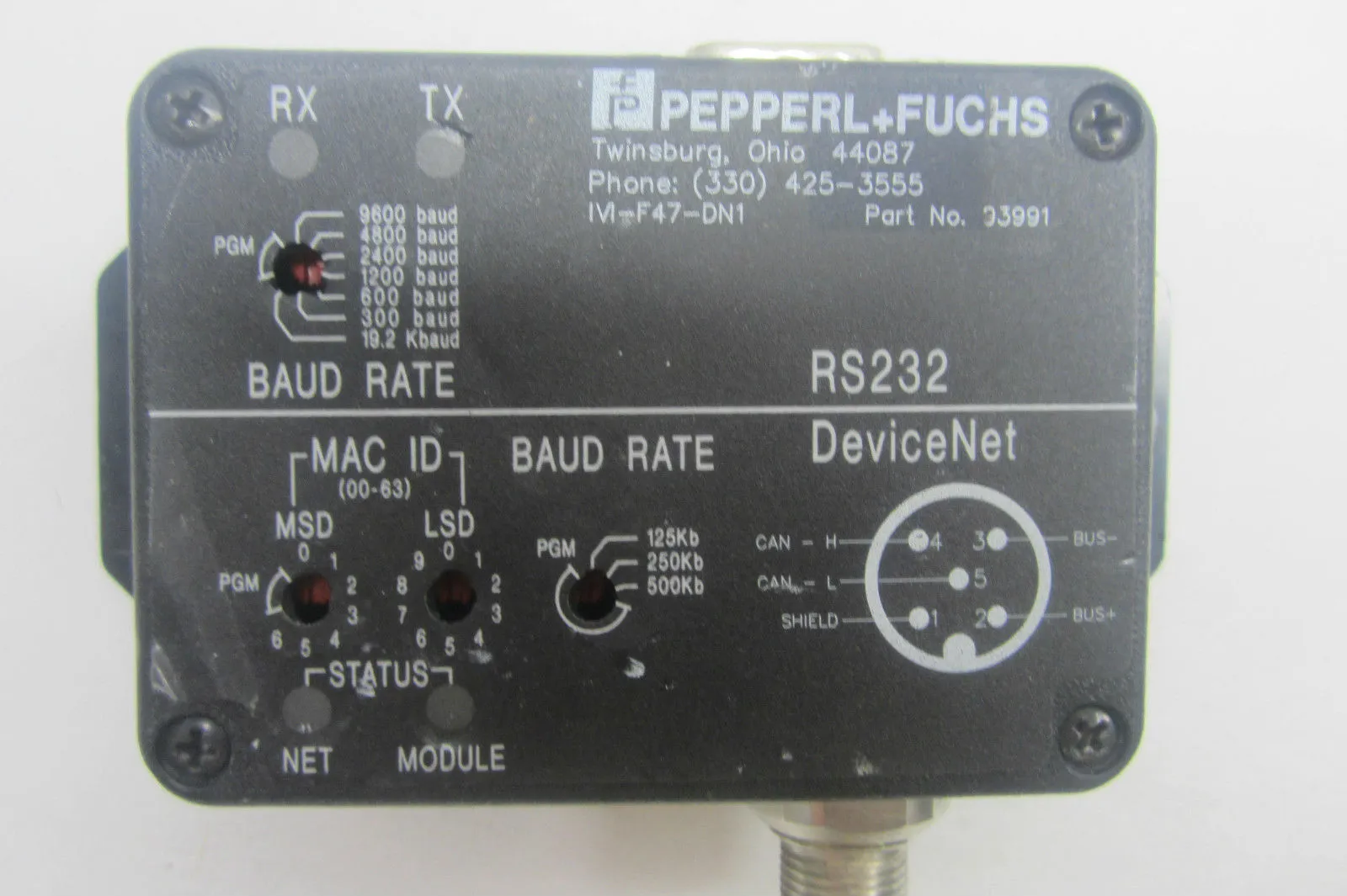 USED PEPPERL FUCHS 093991 CONTROL INTERFACE RS232