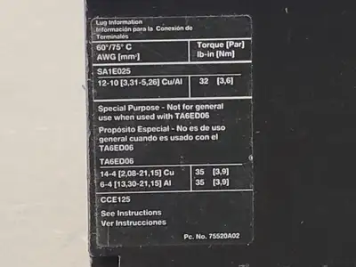 Used SIEMENS ED41B020 Switchgears British Columbia CA | Lenmark #242123