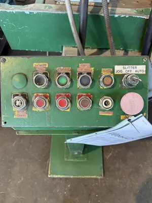 48” X 4" ARBOR STRILICH SLITTING LINE WITH FAMCO CUT OFF SHEAR & AMS CONTROLS. STOCK # 0664425