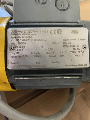 Sew-Eurodrive R07 DT56L4 0.15kW Gear Drive/Speed Reducer 59RPM 26.97:1 3PH