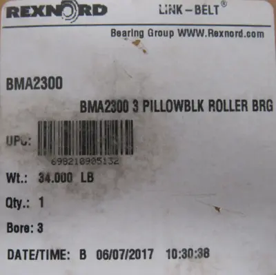 NEW REXNORD BMA2300 PILLOW BLOCK BEARING 3"