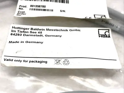 1-KAB158-3 | Hottinger Bruel  Connection Cable for Force Transducer - New Other