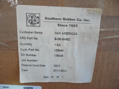 6" X 12-1/4" Southern Rubber Co. / Senior Flexonics B-05-G4862 Expansion Joint New NIB