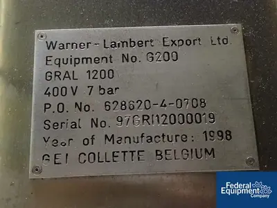USED Glatt Glatt WSG Pro 500 SC Fluid Bed Dryer, S/S