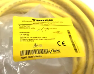 USED TURCK MULTIFAST DOUBLE-ENDED CONNECTION CABLE 19-PIN U4704-10