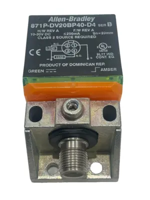 ALLEN BRADLEY 871P-DV20BP40D4 INDUCTIVE SENSOR SER.B 871PDV20BP40D4 NEW, SURPLUS