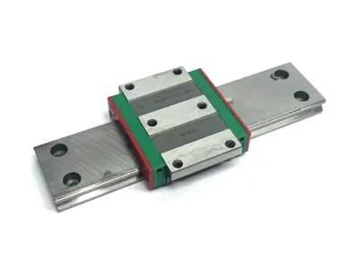 USED HIWIN LINEAR GUIDEWAY BLOCK AND RAIL, 1-BLOCK, 150MM RAIL