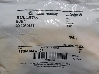 Allen Bradley 889N-F3AFC-12F QD Cordset Series B 12ft 3 Pin Bulletin 889N New