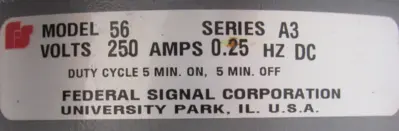 REFURBISHED FEDERAL SIGNAL 56 MODULE 250V 56-A3