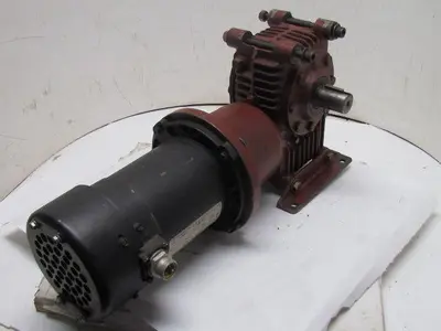 Ex-Cell-O Cone Drive MH020-X1 Worm Gear Box Reducer W/Dayton 1/4 HP 90VDC Motor