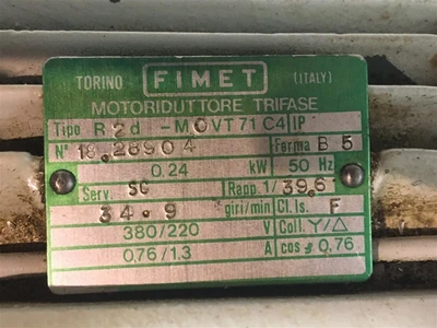 USED FIM MOTOR ( TORINO ), R2D-M0VT71C4-