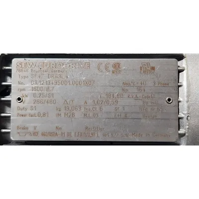 USED SEW EURODRIVE INC. SF47 DR63L4