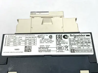 Used Schneider Electric TeSys Deca IEC Contactor 3-Phase 24VDC Coil 18A PLC Contactors Michigan US | Maverick Industrial Sales #1401817