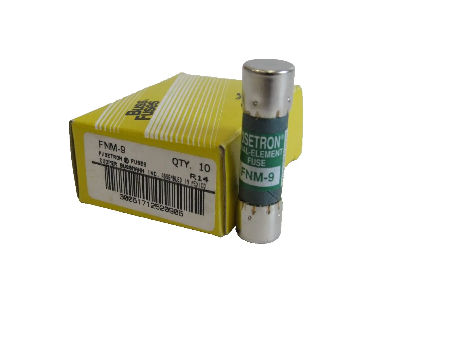 NEW LOT OF 10 BUSSMANN FNM-9 FUSES FNM9