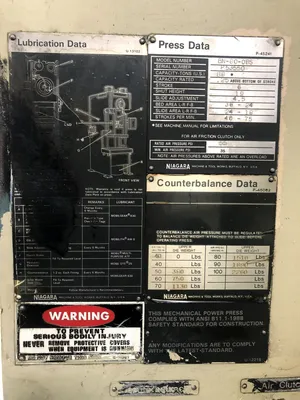 USED 1990 NIAGARA NIAGARA BN-80-OBS PRESS