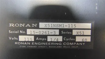 Ronan X51NSM1-115 Control Unit Used