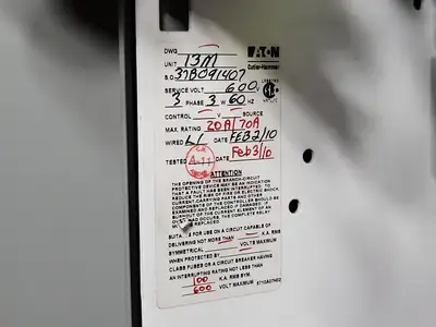 20/70 Amp, 3 Pole, 600V Disconnect Switch Bucket for Freedom 2100 MCC Frame