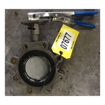 Used 4" Keystone 316 Stainless Steel Manual Butterfly Valve