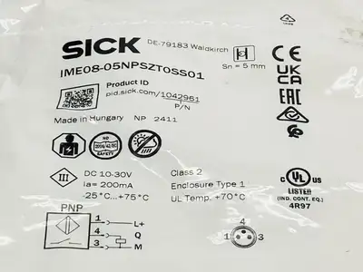 IME08-05NPSZT0SS01, 1042961 | Sick IME08-05NPSZT0SS01 Inductive Proximity Sensor 1042961 - New